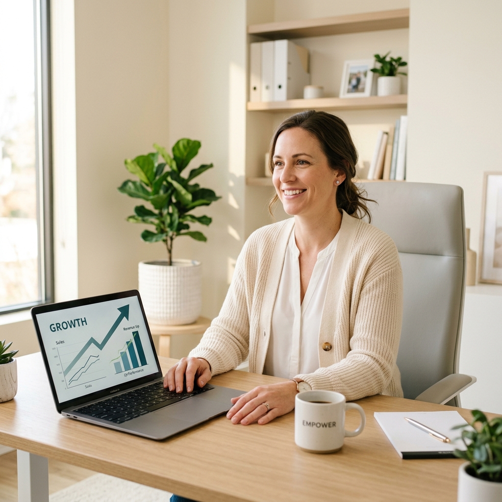 Small business owner working productively after hiring a virtual assistant